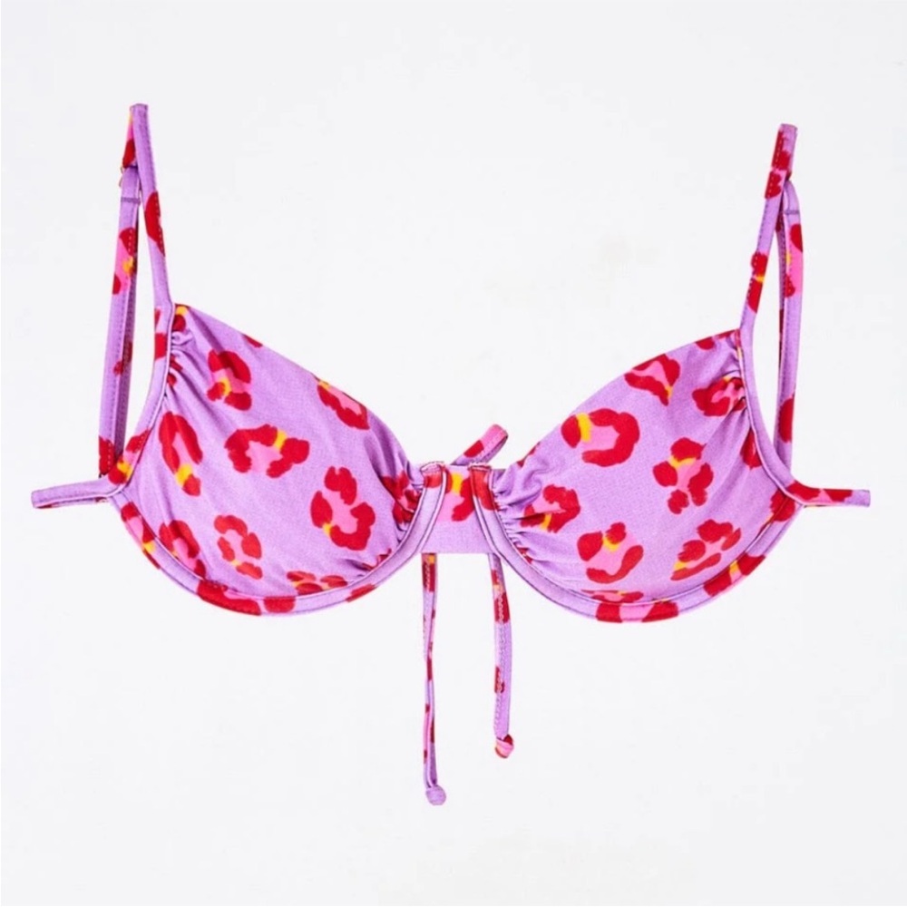 FARM Rio Pink and Red Bikini Top